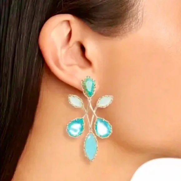 πΊπHPππΊ NWT Kendra Scott Gwyneth Gold Statement Earrings - Picture 12 of 12